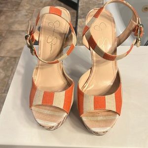 Size 8.5 Jessica Simpson striped heels